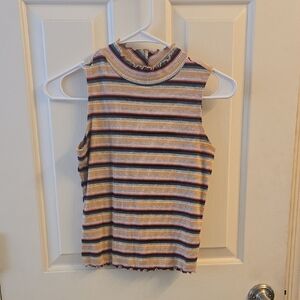 Striped Sleeveless Ribbed Top